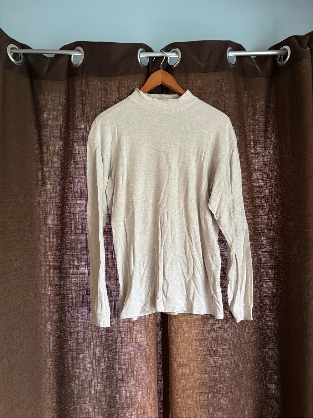 St. John's Bay Men's Turtleneck Sweater in Light Cream